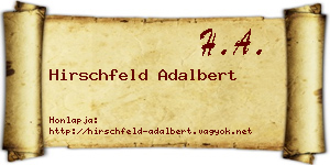 Hirschfeld Adalbert névjegykártya